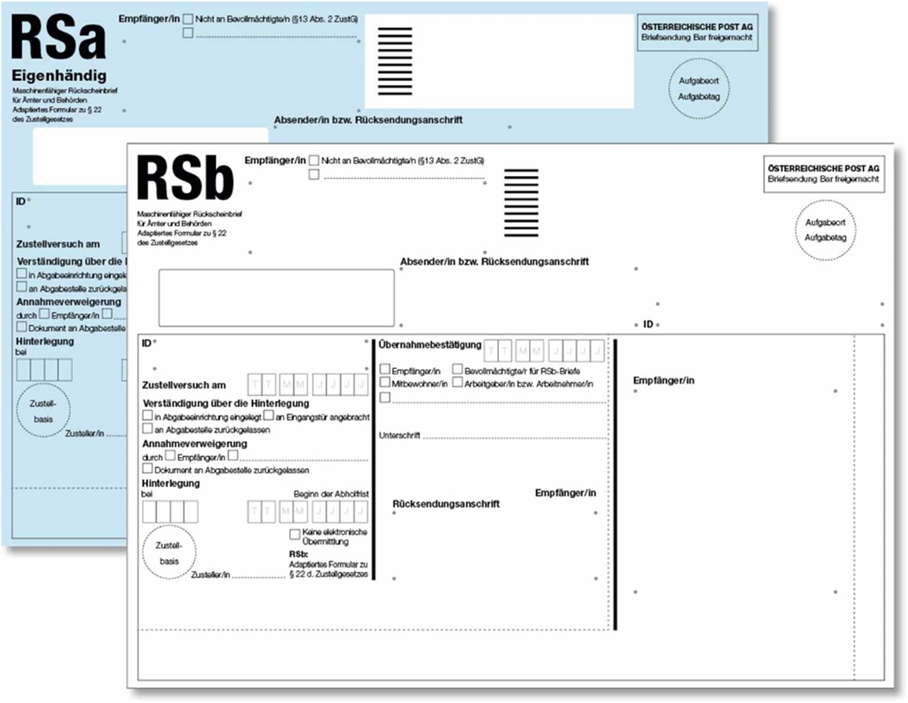 Letters from the authorities (RSa/RSsb) - PostAG